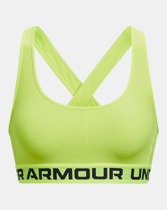 Bra deportivo Armour® Mid Crossback para mujer, Yellow, pdpMainDesktop image number 10